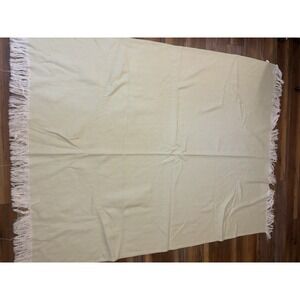 DOCOFIL 100% Cotton Herringbone Green Cream Throw Blanket 48" X 60"